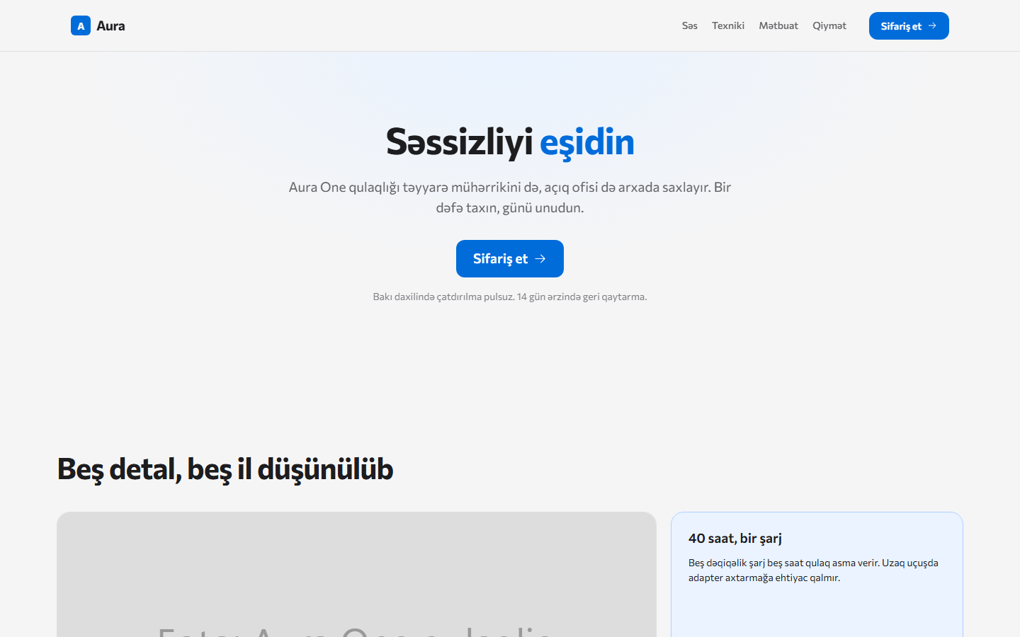 Aura One: səssizliyi eşidin