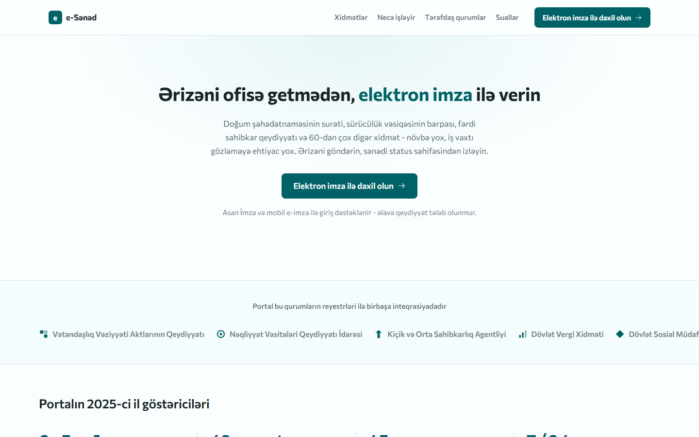 e-Sənəd: vətəndaş üçün elektron sənəd portalı