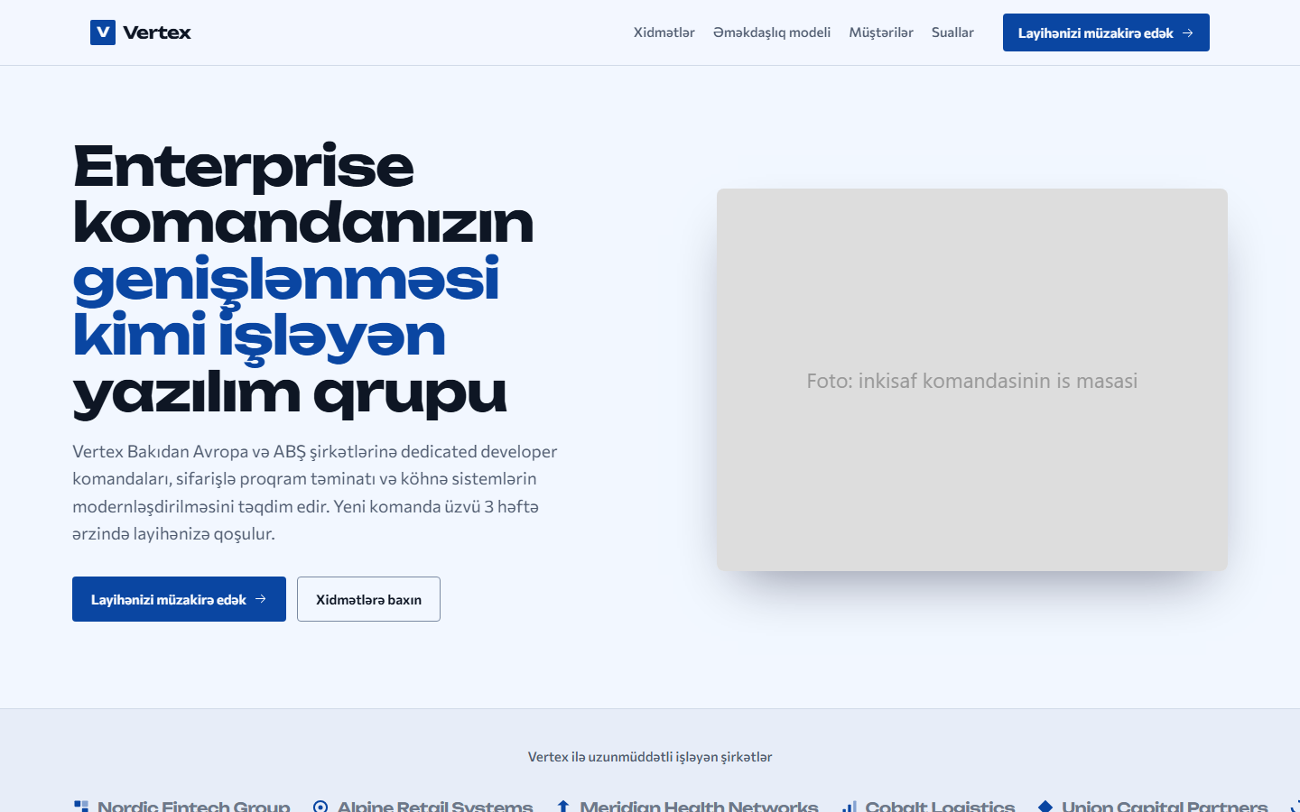 Vertex: enterprise proqram təminatı komandası